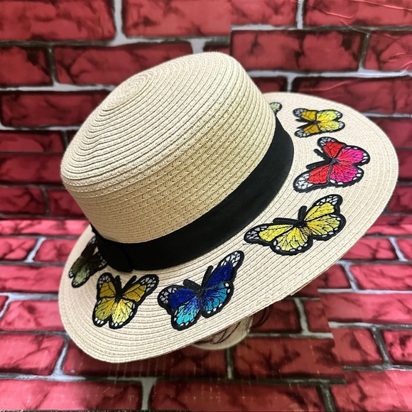 Butterfly Embroidered Women\'s Straw Hat main image 5
